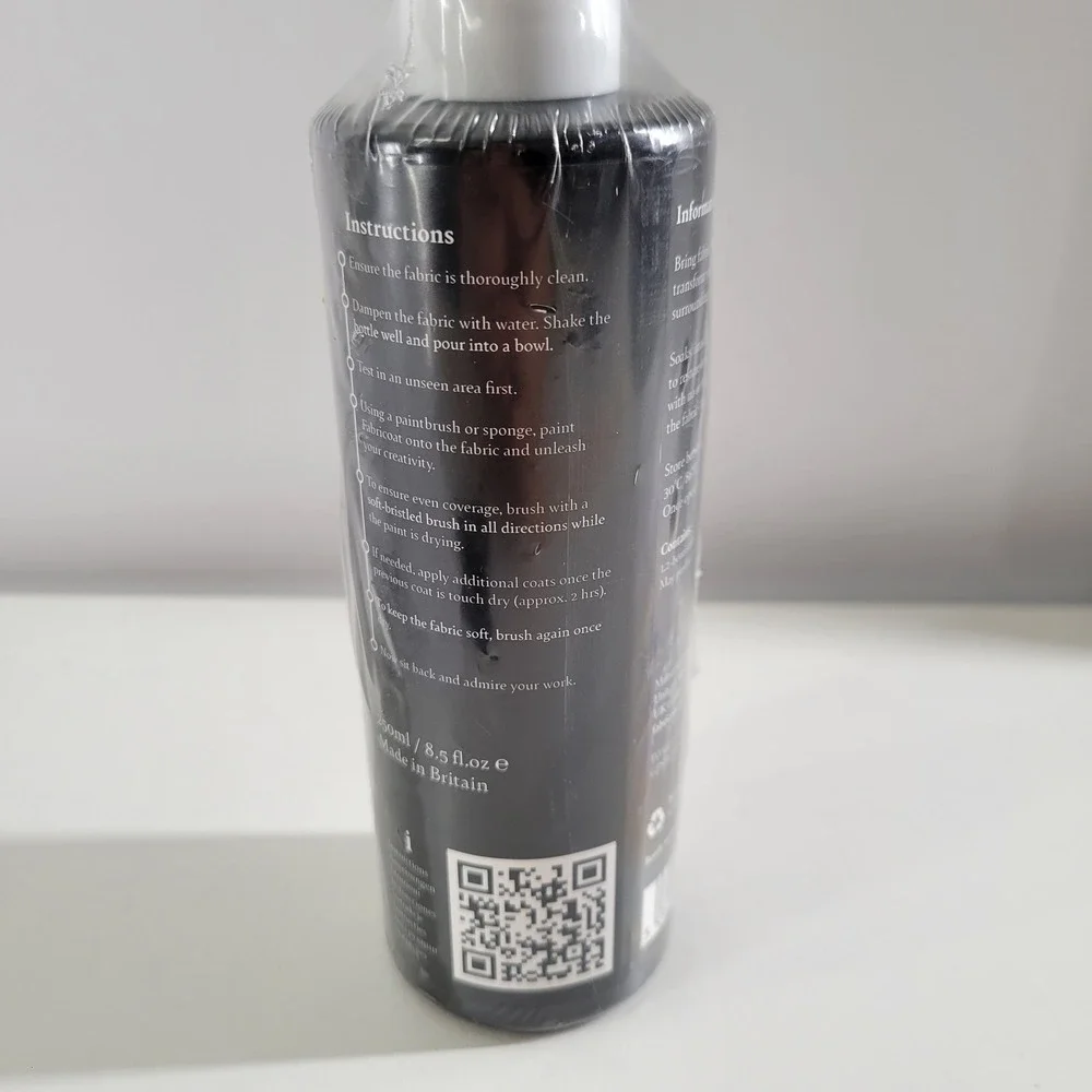 Fabriccoat Black Paint for All Fabrics‎ 250ml 8.5 fl oz